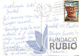 POSTAL RECORDS ENVIADA A ISABEL RUBIO TUDURI