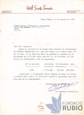 NOTIFICACIO DE DIVIDENDS