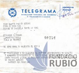 AGRAEIX EL MISSTAGE DE LEALTAT I ADHESIO ENVIAT AL REI