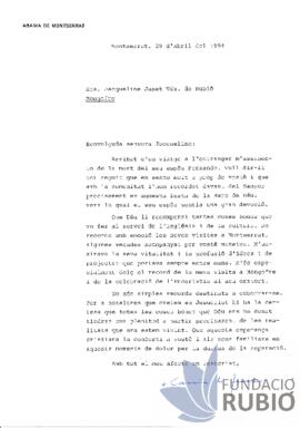 CONDOL PER LA MORT DE F.R.T.