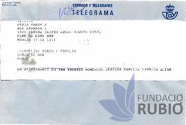 CONDOL PER LA MORT DE F.R.T.