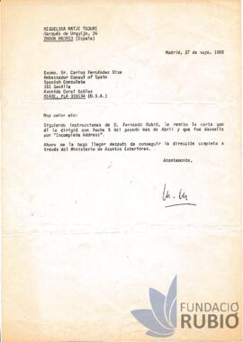 LI ENVIA UNA CARTA DE FERNANDO RUBIO